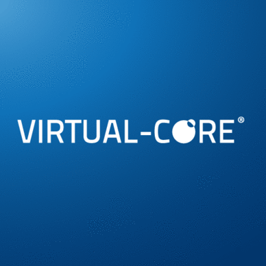 Virtual Core Logo auf blauem Grund