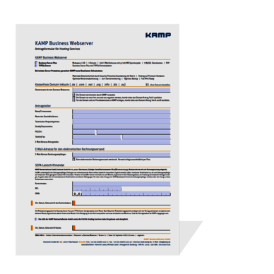 Abbildung der PDF für die Bestellung von Business-Webservern