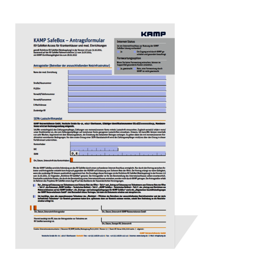 Abbildung der PDF für die Bestellung von SafeBox