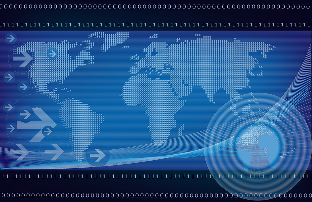 Background-Illustration mit Weltkarte Global design background